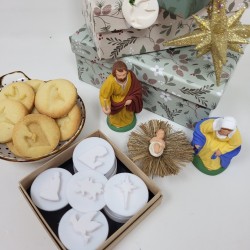 Minis emporte-pièces 3D pour des sablés Sainte Famille pour Noel
