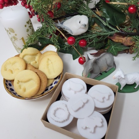 Minis emporte-pièces 3D pour des sablés autour de la crèche de Noel